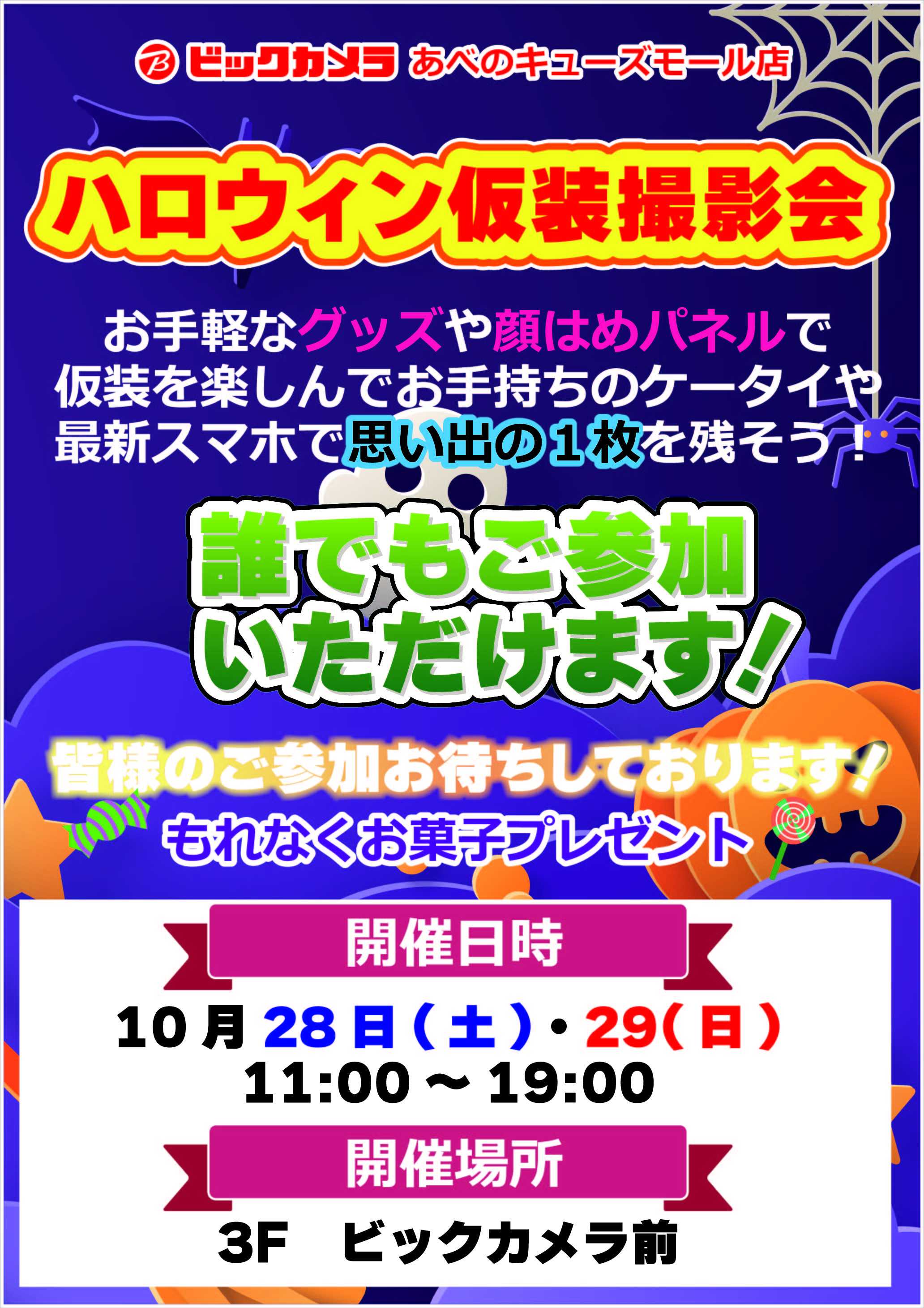 ハロウィン仮装撮影会とお菓子すくい | ビックカメラ | ショップ