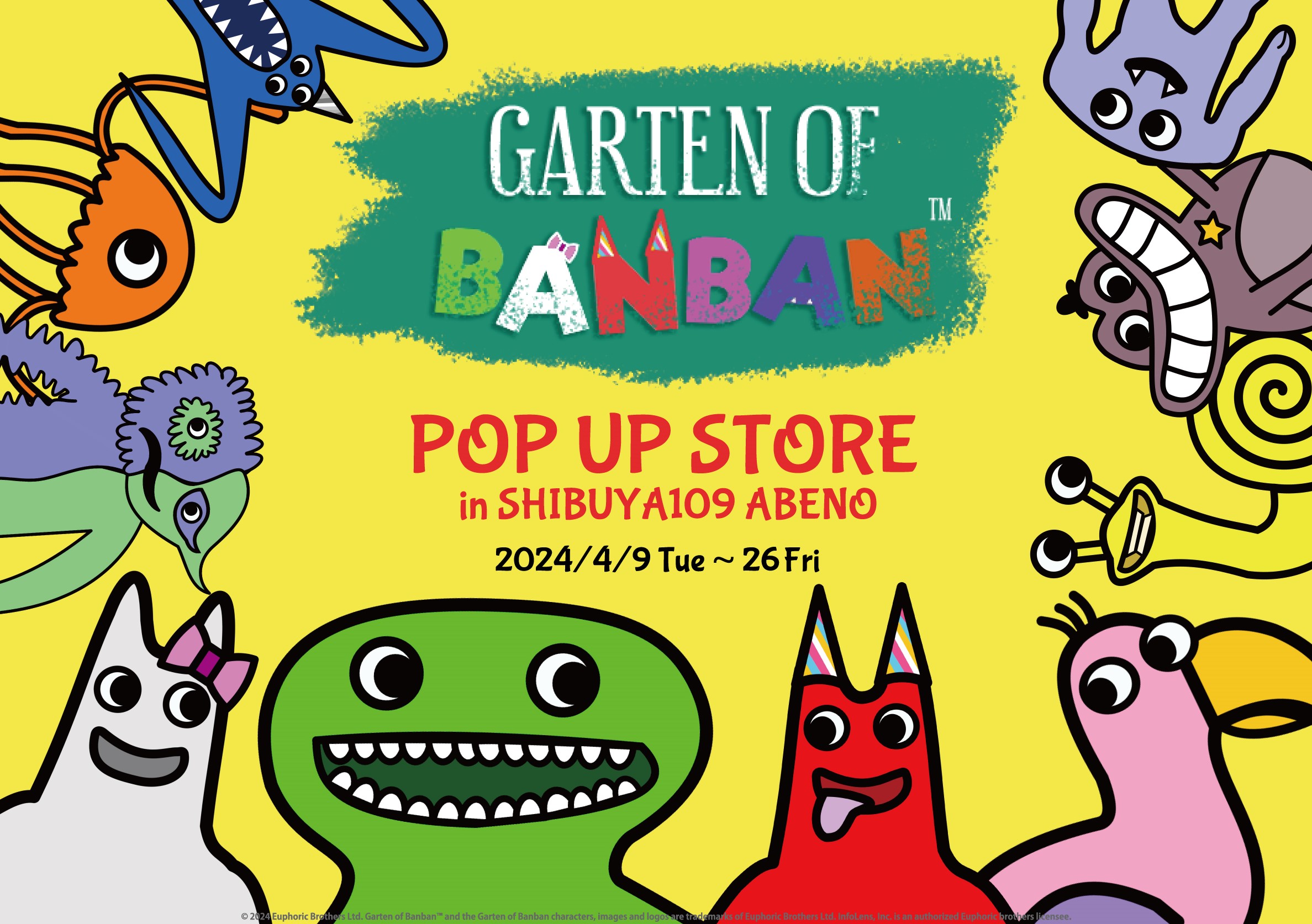 人気ホラーゲーム「Garten of banban 」の公式POP UP STOREを開催